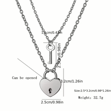 Load image into Gallery viewer, Lock & Key Double-Layered Necklace