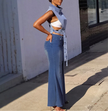 Load image into Gallery viewer, Fly Girl Denim Maxi Skirt