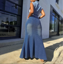 Load image into Gallery viewer, Fly Girl Denim Maxi Skirt