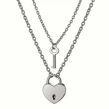Load image into Gallery viewer, Lock &amp; Key Double-Layered Necklace
