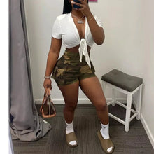 Load image into Gallery viewer, On A mission High-Waist Camo Shorts
