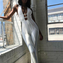 Load image into Gallery viewer, On The Prowl Deep V-Neck Bodycon Jumpsuit
