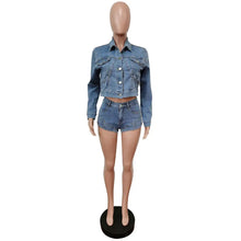 Load image into Gallery viewer, Rockin That Denim Short Set
