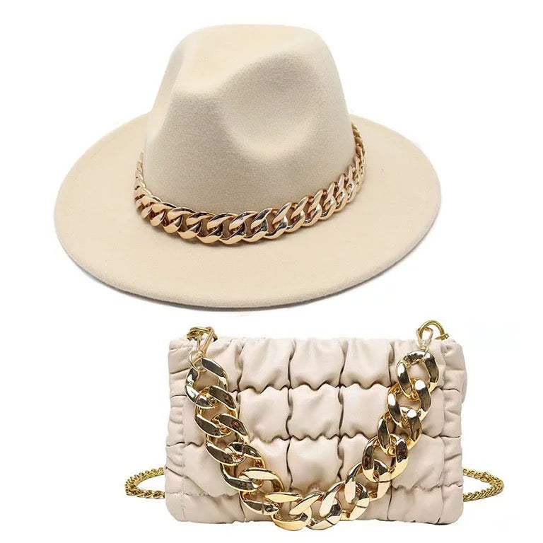 Fedora & Padded Purse Set